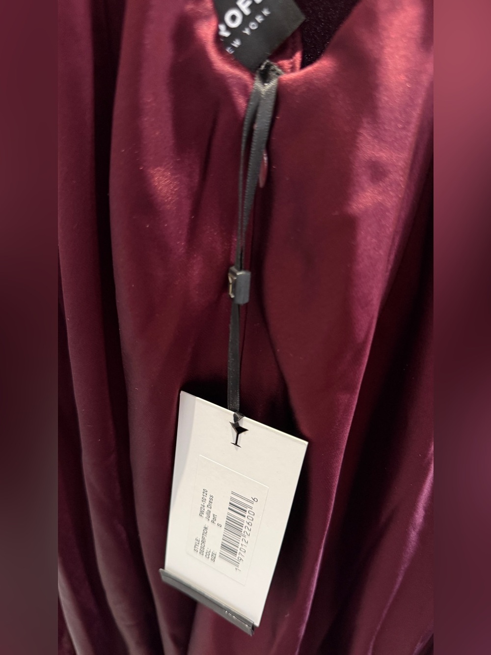 Retrofete Julia Satin Maroon Gown in Port Size Small - Picture 5 of 5
